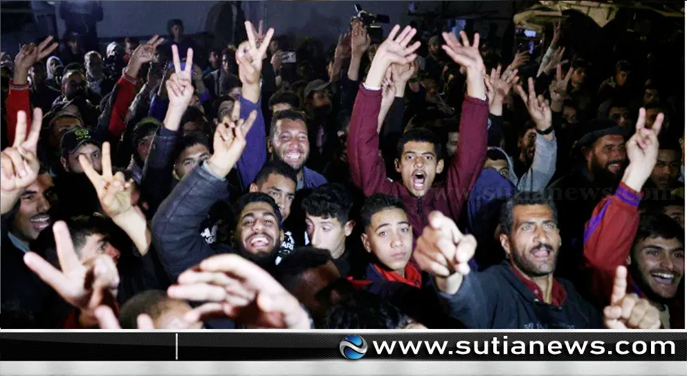 গাজায় যুদ্ধবিরতি চুক্তি স্বাক্ষরে উল্লাসের জোয়ার